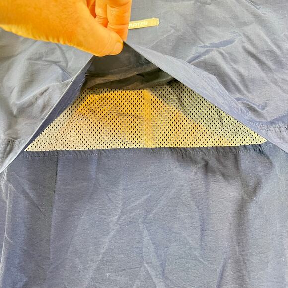 Full Zip Windbreaker Starter Men's L Mesh Lined Vented Jacket Navy Blue Pockets - Picture 4 of 12